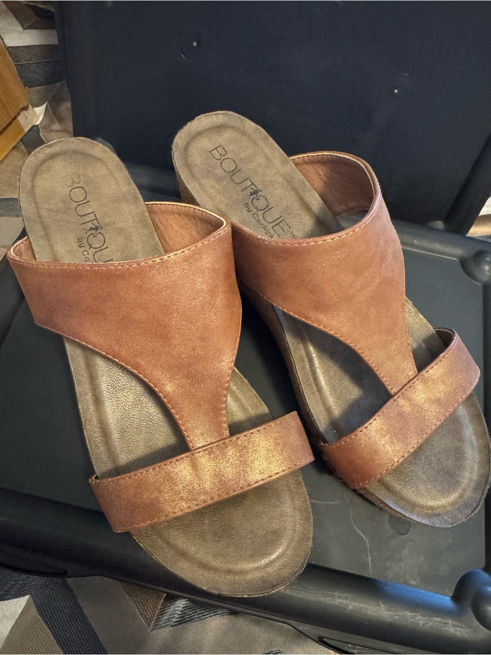 Boutique by Corkys -  Metallic Copper Slide Sandals - Women's size 10
